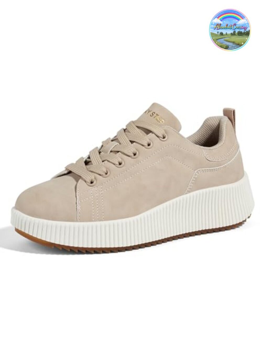 Woven Platform Sneakers Chunky Lace-Up Walking Shoes 2.2 Inch Heel